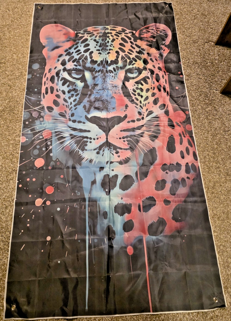 Leopard Birthday Backdrop Neon Rainbow Photography 6' x 3'